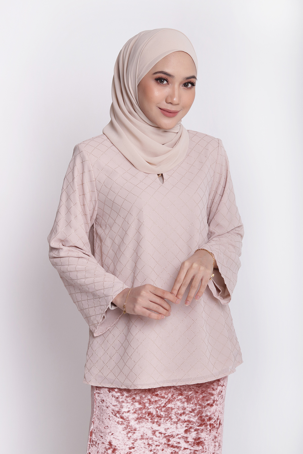 Tiffany Chiffon Blouse Baby Pink