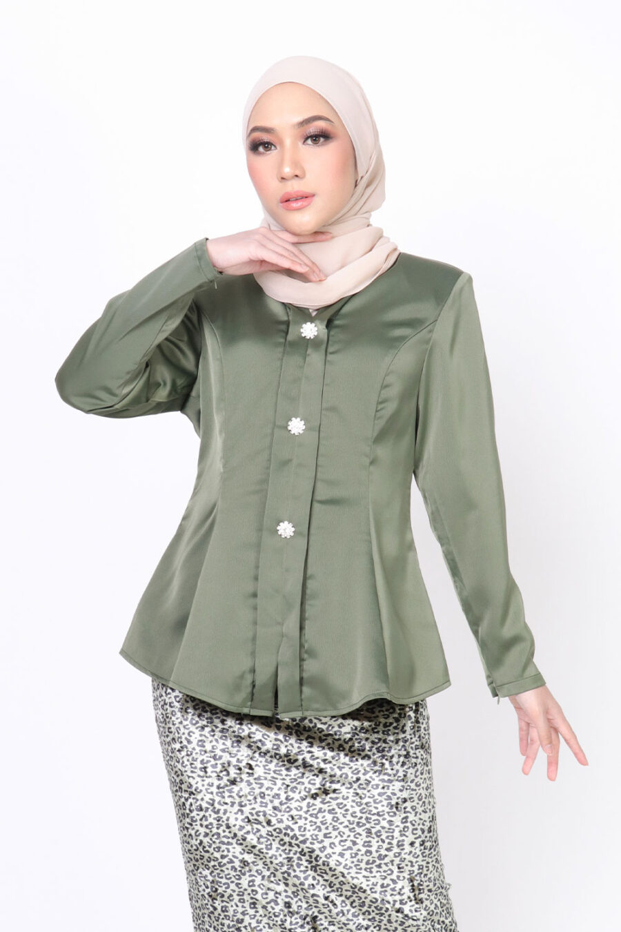 Bingka Kebaya Army Green