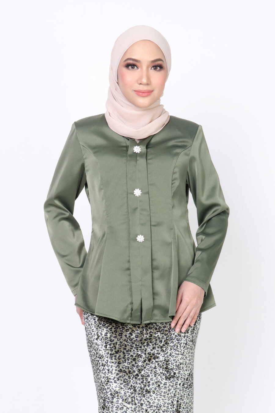 Bingka Kebaya Army Green - Image 3