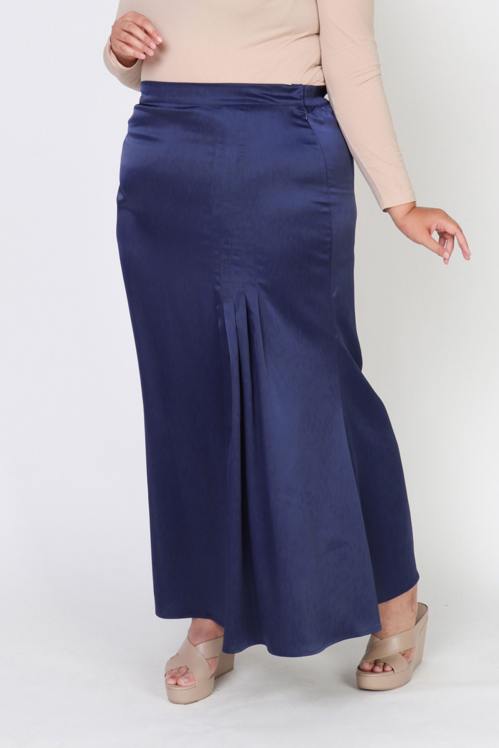 Jasmina - Nona Manis Plus Skirt Navy Blue