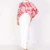 Dewi Printed Batwing Blouse White - Image 2