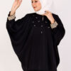 Dewi Plain Batwing Blouse Black