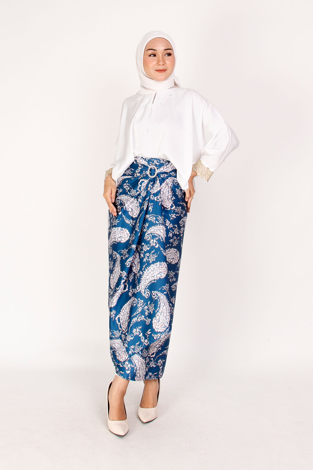 Jasmina - Dewi Printed Pario Skirt Blue