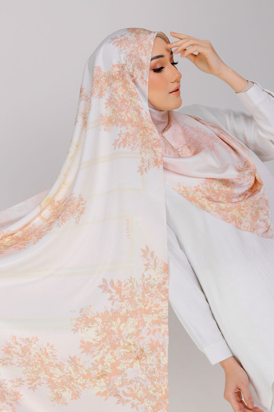 Odelia Printed Shawl Soft Orange - Image 2