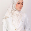 Jasmina Monogram Printed Shawl White