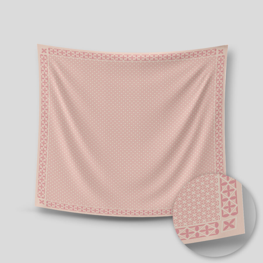 Indira Chiffon Printed Square Pink - Image 4