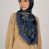 Sherly Satin Printed Square Navy - Image 3