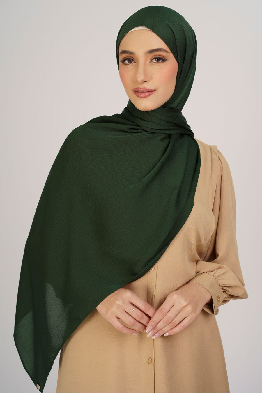 Jasmina Basic Shawl Plain Emerald Green - Image 3