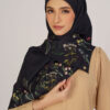 Mesha Chiffon Printed Square Black
