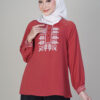 Rani Blouse Embroidery Brick Red - Image 3