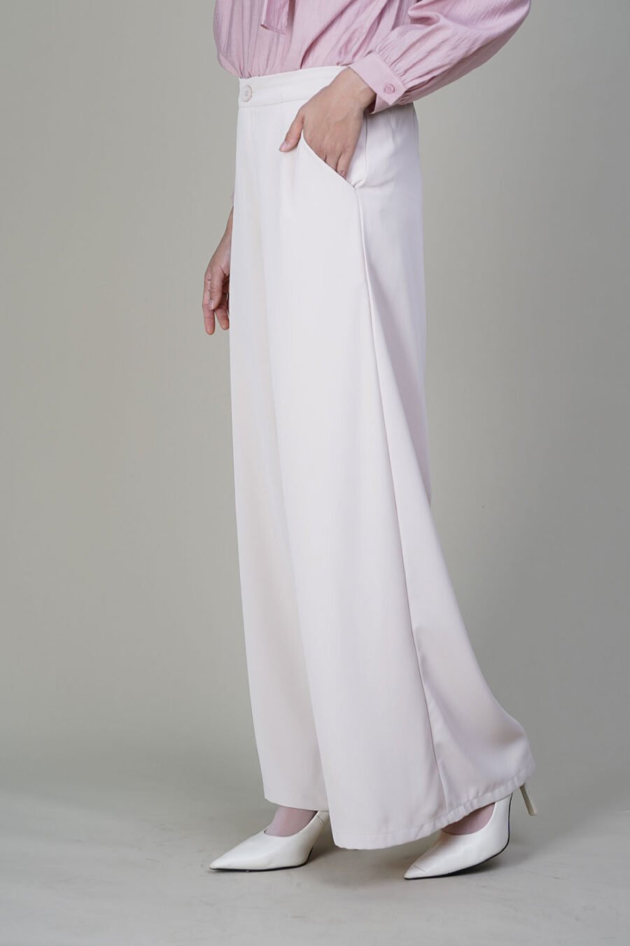 Misty Palazzo Pants Cream - Image 3