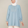 Wafaa Long Blouse Greyish Blue