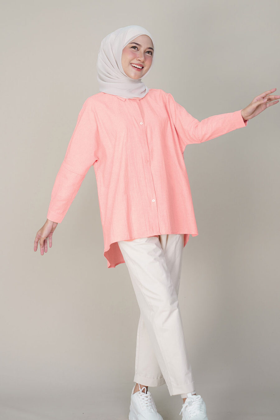 Bada Stripe Blouse Peach