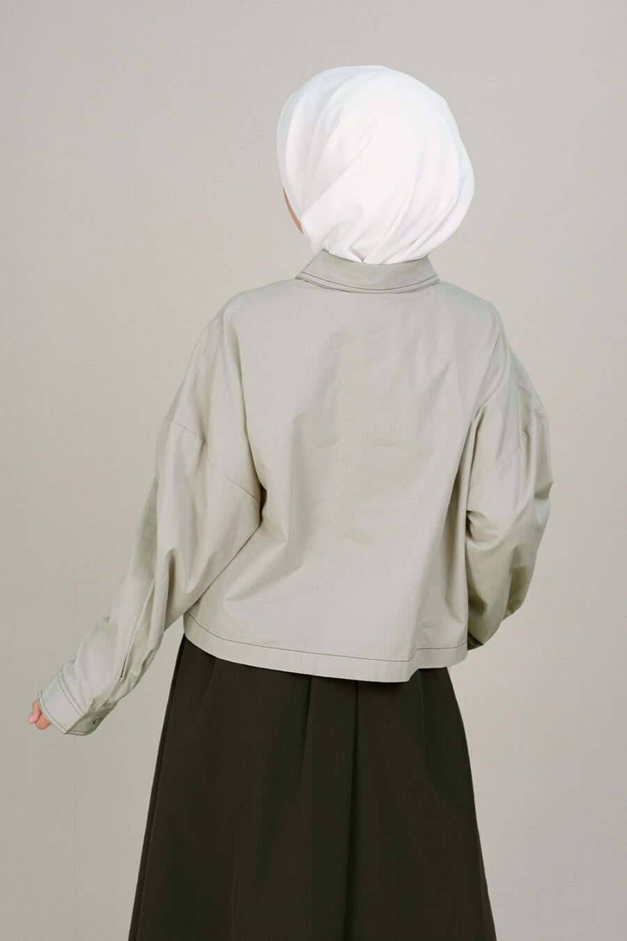 Farel Crop Top Grey Green - Image 3