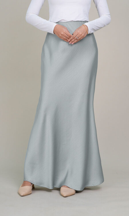 Marina Satin Skirt Light Blue