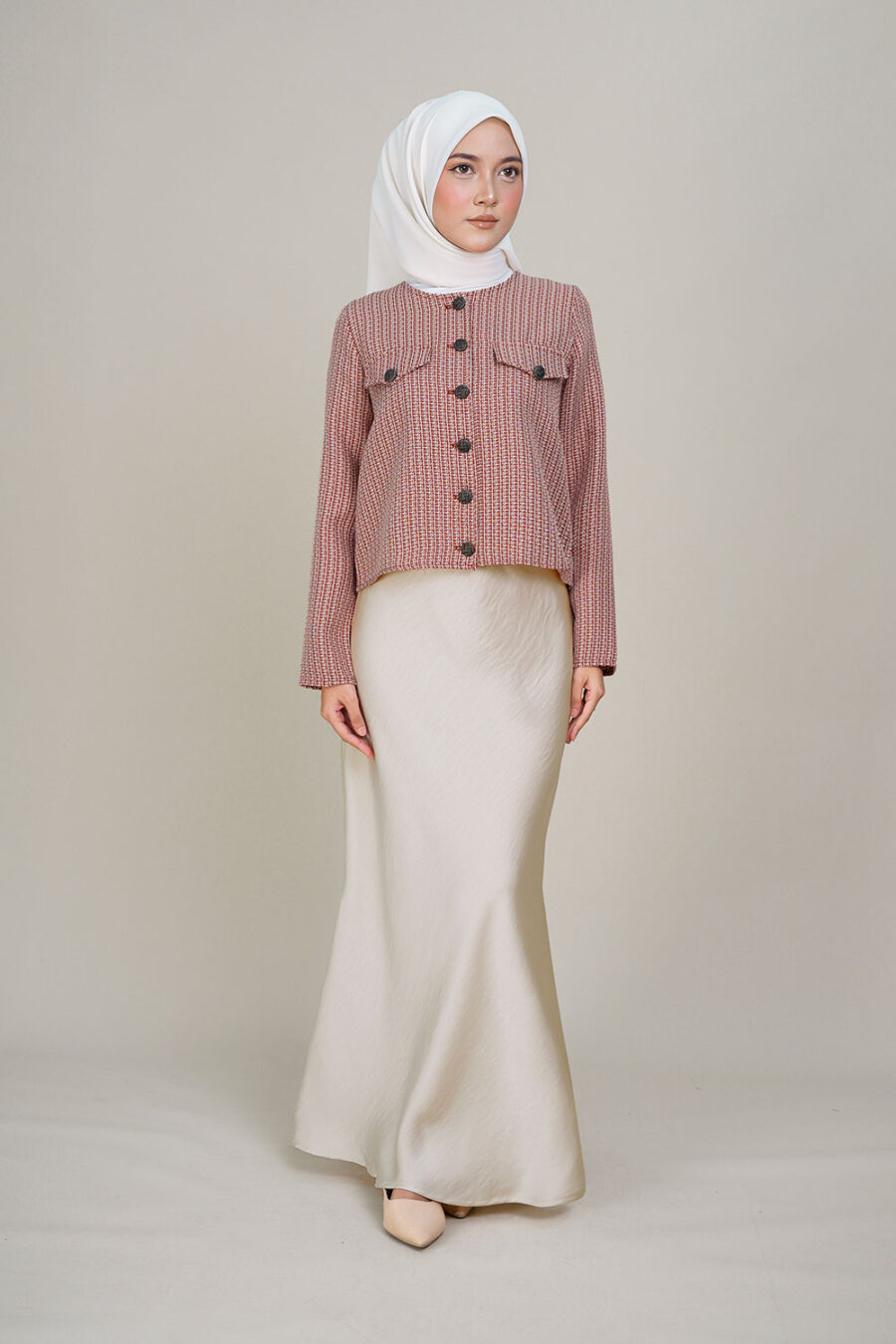 Marina Satin Skirt Ivory - Image 2