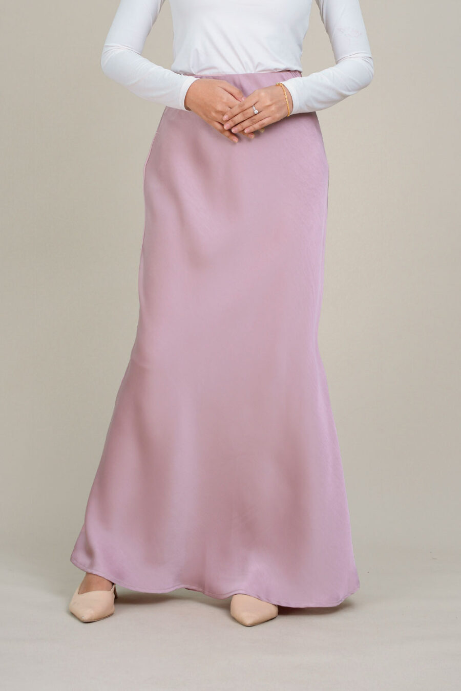 Marina Satin Skirt Dusty Pink - Image 4
