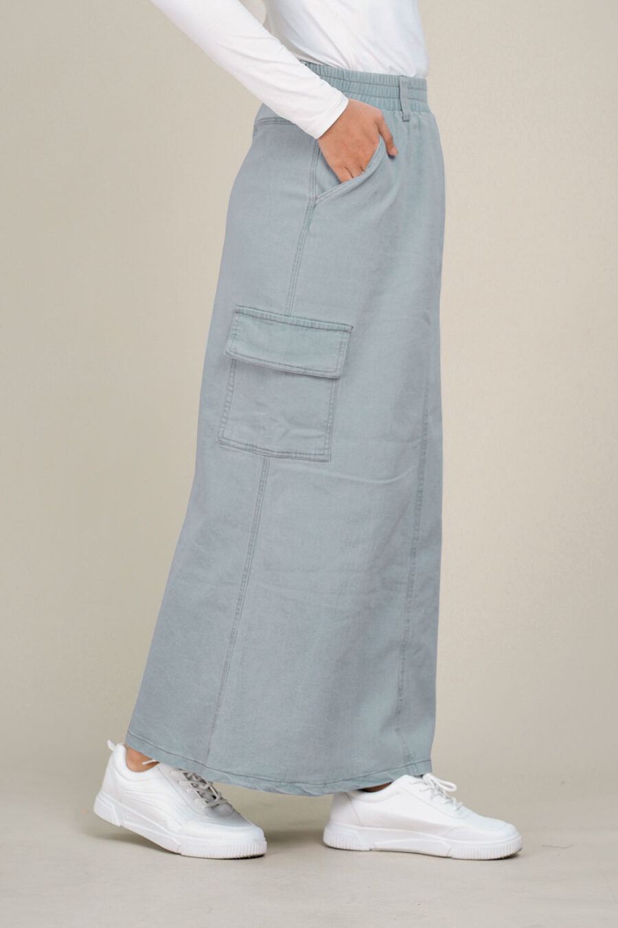 Tyler Denim Jeans Skirt Light Blue - Image 4