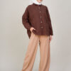 Esti Oversized Checkered Top Brown