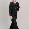 Kioshi Kids Ribbon Kurung in Black