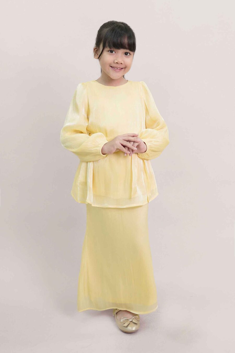 Thea Kids Kurung in Light Yellow