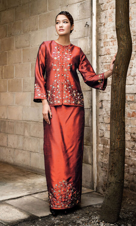 Shera Kurung in Orange