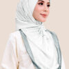 Khadeeja Satin Printed Square Silver