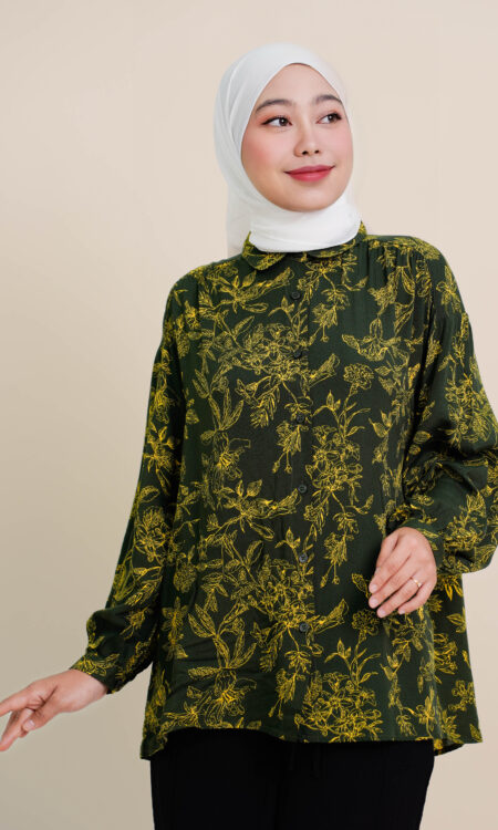 Melisa Printed Blouse (C) Green