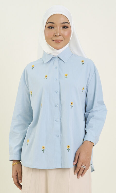 Miraa Embroidered Shirt Blue