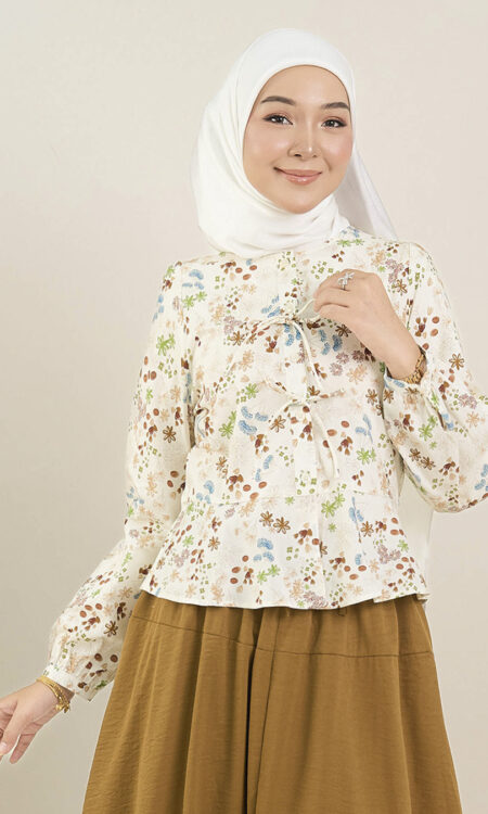 Isadora Ribbon Blouse Brown
